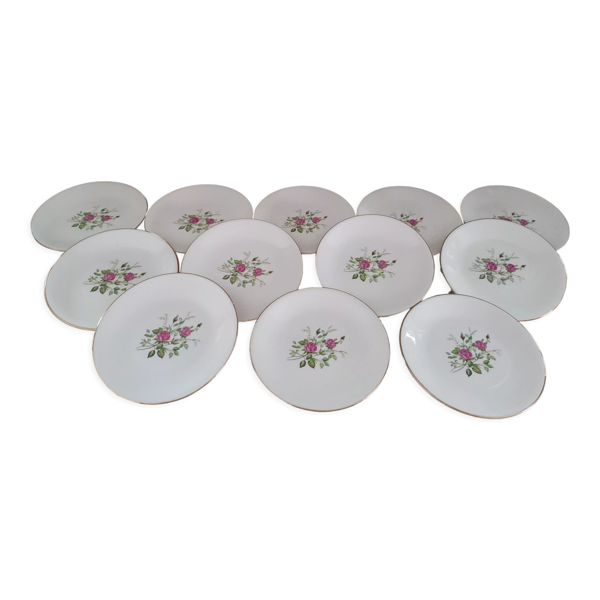 Lot De 12 Assiettes Plates Holst Porzellan - Porcelaine Blanche 27 Cm - Sans Bord Design
