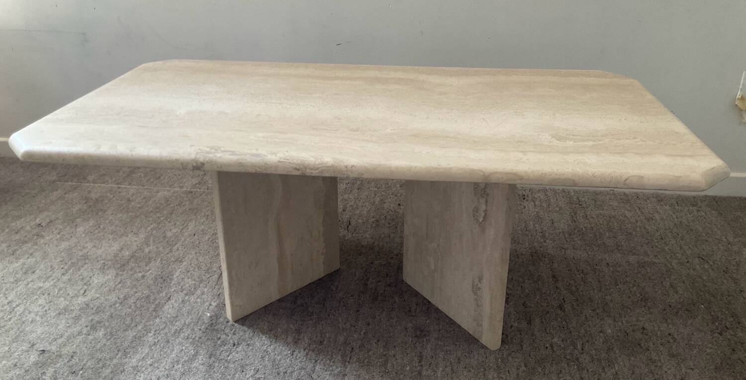 70s travertine coffee table
