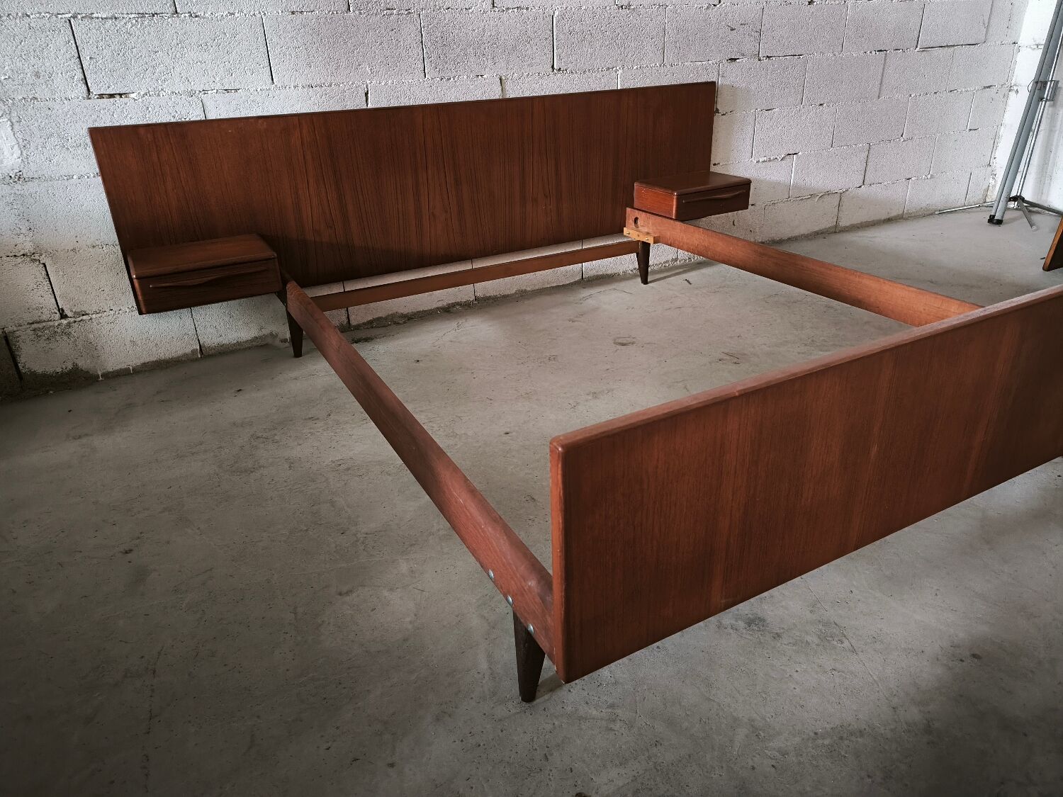 Vintage teak Scandinavian bed