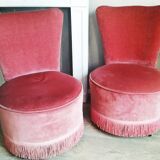 Paire de fauteuils crapauds en velours