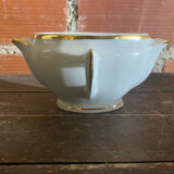 Double Sauce Boat Antique Gras & Maigre White Porcelain #D907