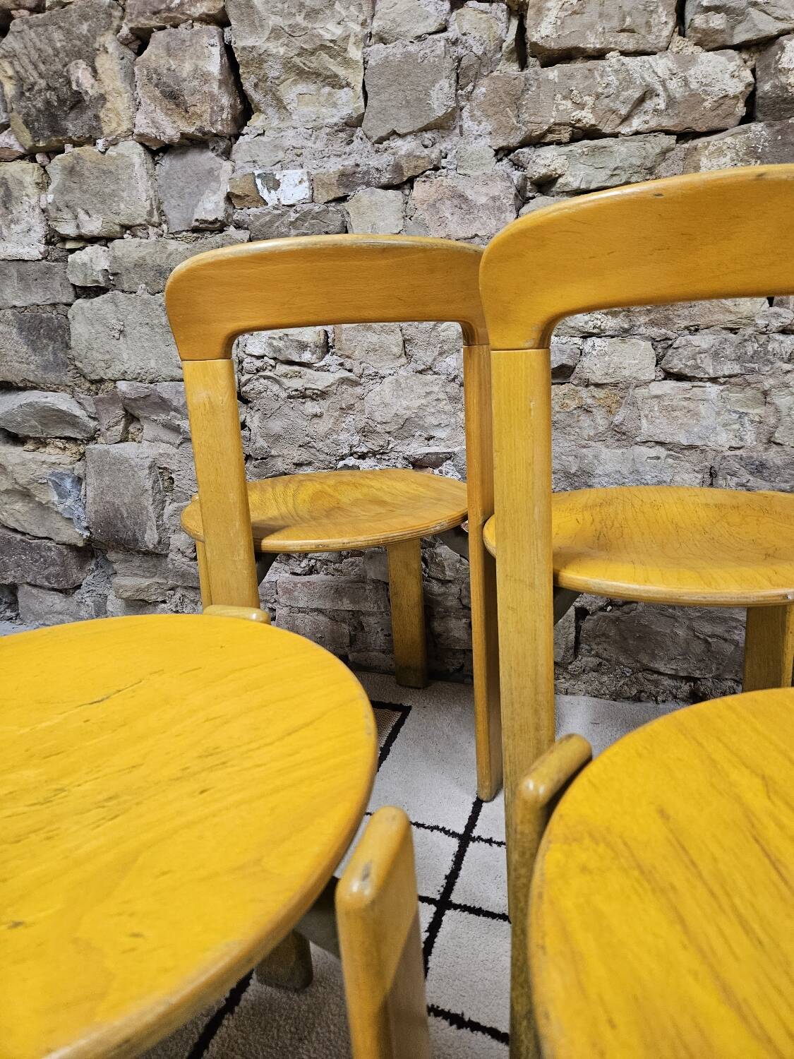 Lot of vintage bruno rey 1970" chairs