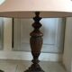 Pair of art deco wooden lamps