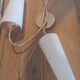 3 appliques vintage de Maison Lunel, 1950s en laiton avec opalines