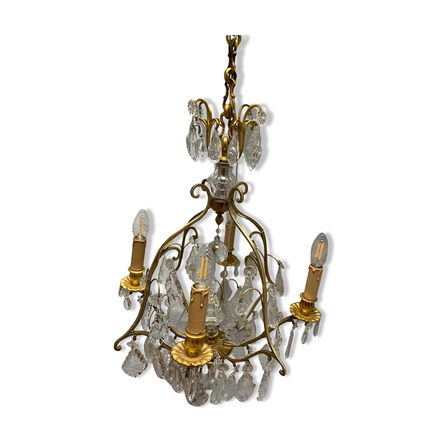 Bronze chandelier mid-twentieth century.