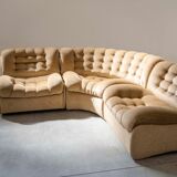 Modular sofa semicircle '70, F.lli Carloni set of 3