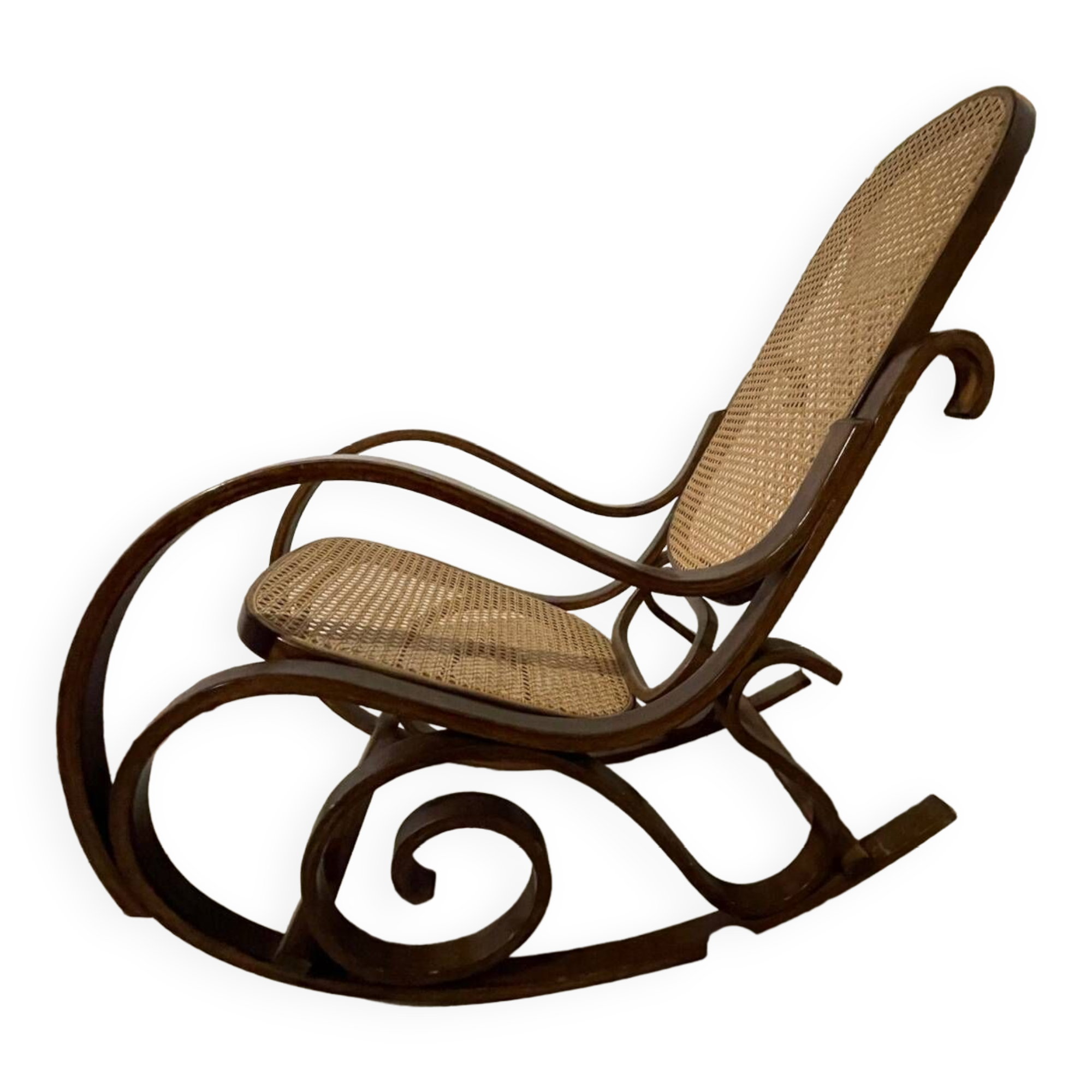 Caned rocking chair