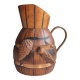 Wooden and copper jug