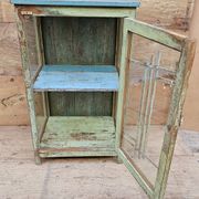 Art Deco glass-fronted bar cabinet in teak