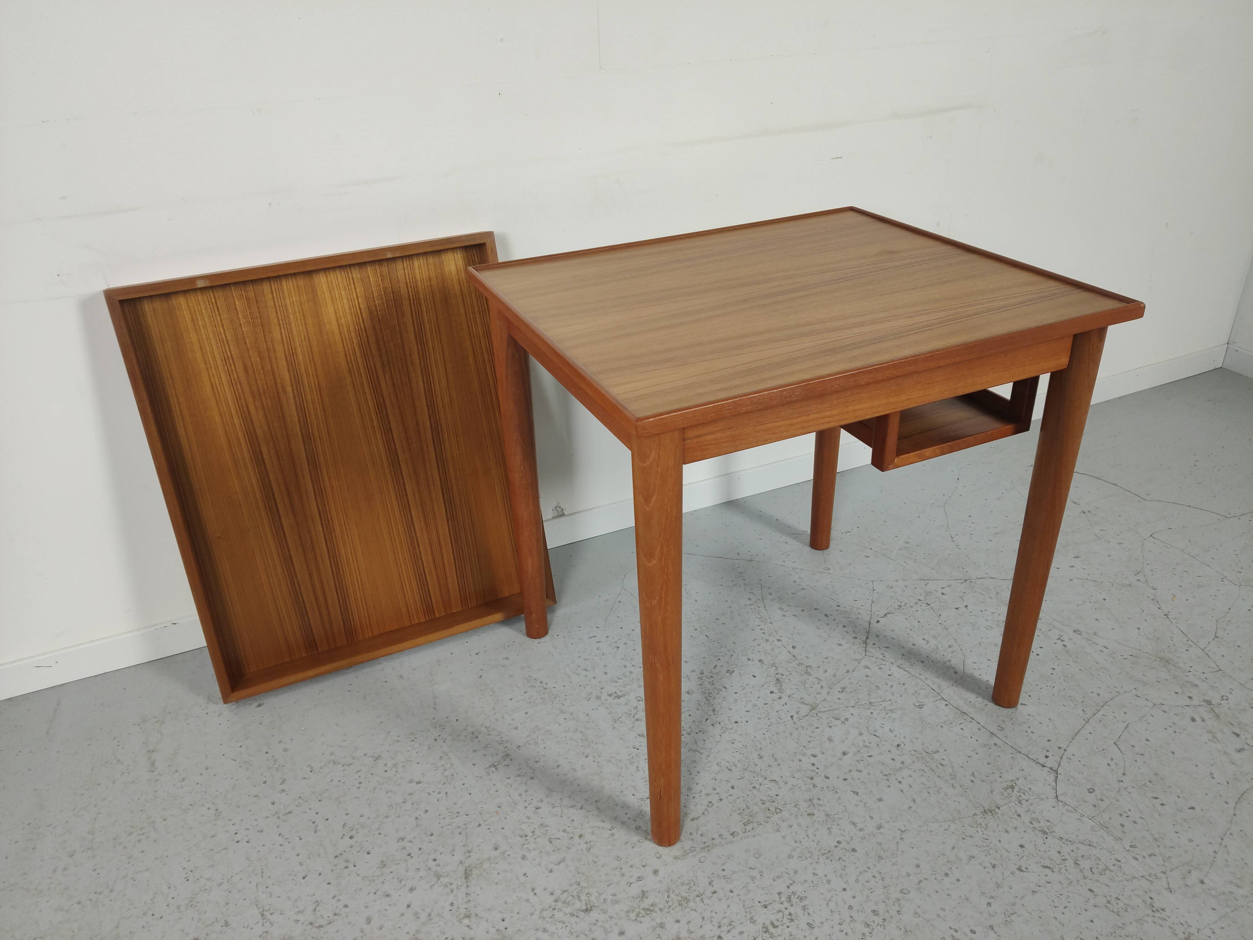 Scandinavian teak game table, 60s and 70s