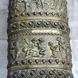 UMBRELLA HOLDER in copper with decoration in repelled CHERUBIN PUTTI ANGELOT, copperware XIX th century
