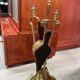 Vintage brass fireplace servant
