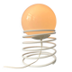 Grande lampe de table Mid-Century en verre opalin (milk glass) avec base spirale
