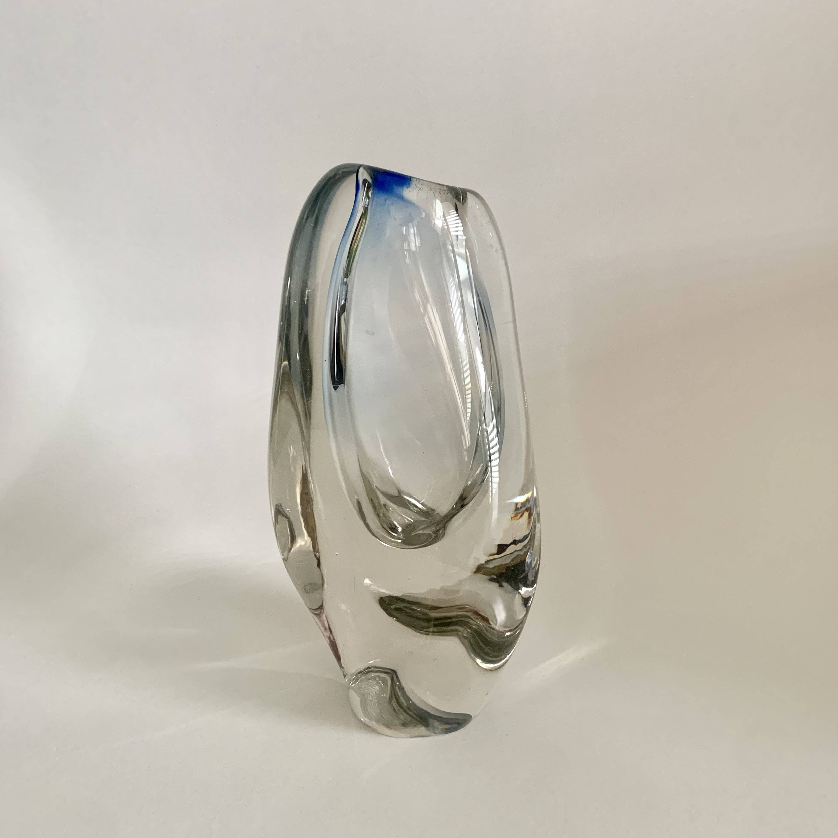 Glas vase by Josef Rozinek for Novy Bor Glassworks, 1960's