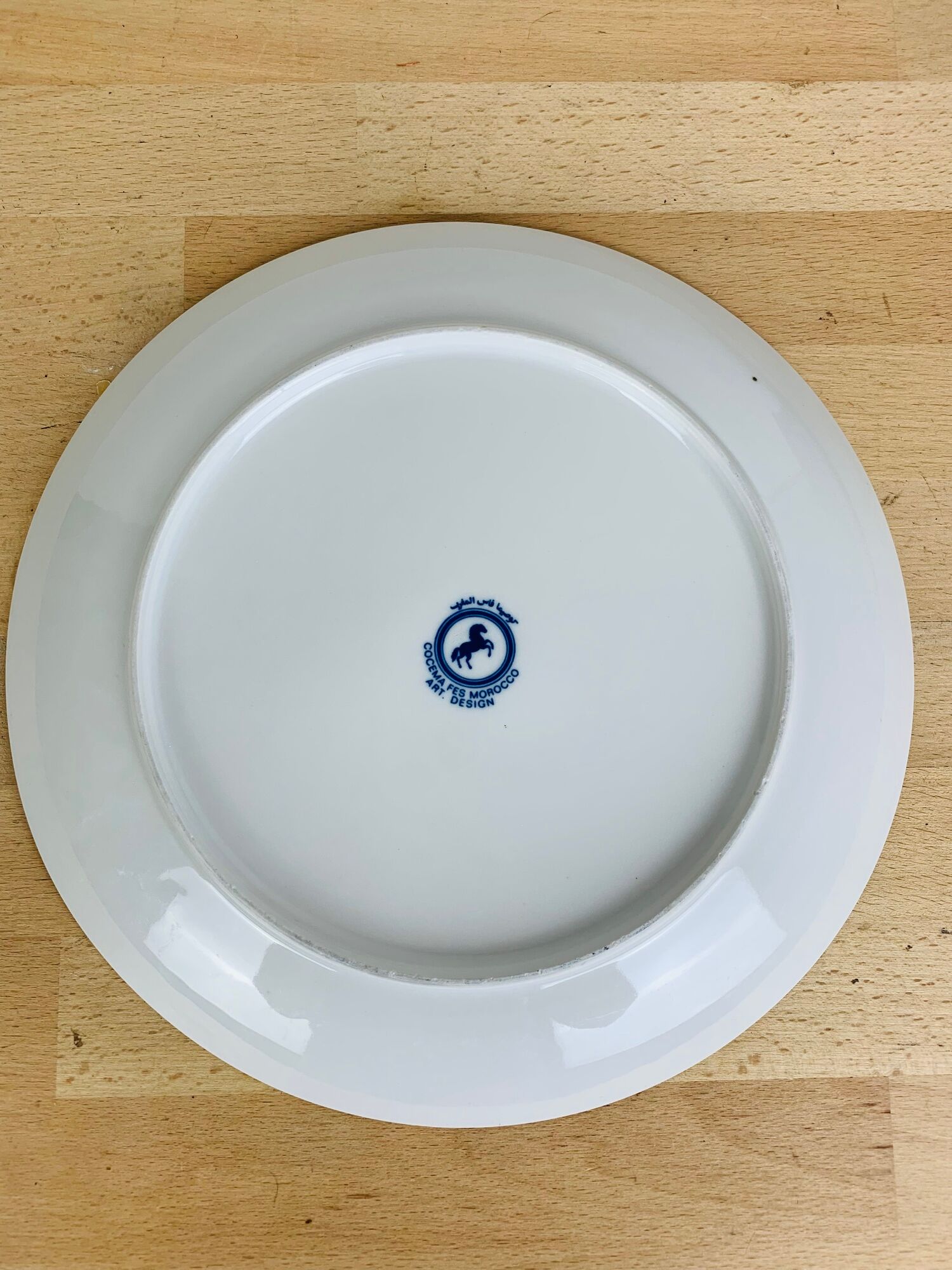 6 flat plates Cocema Fes Morocco, blue mosaic