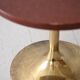 Table basse ronde vintage en cuir et métal
