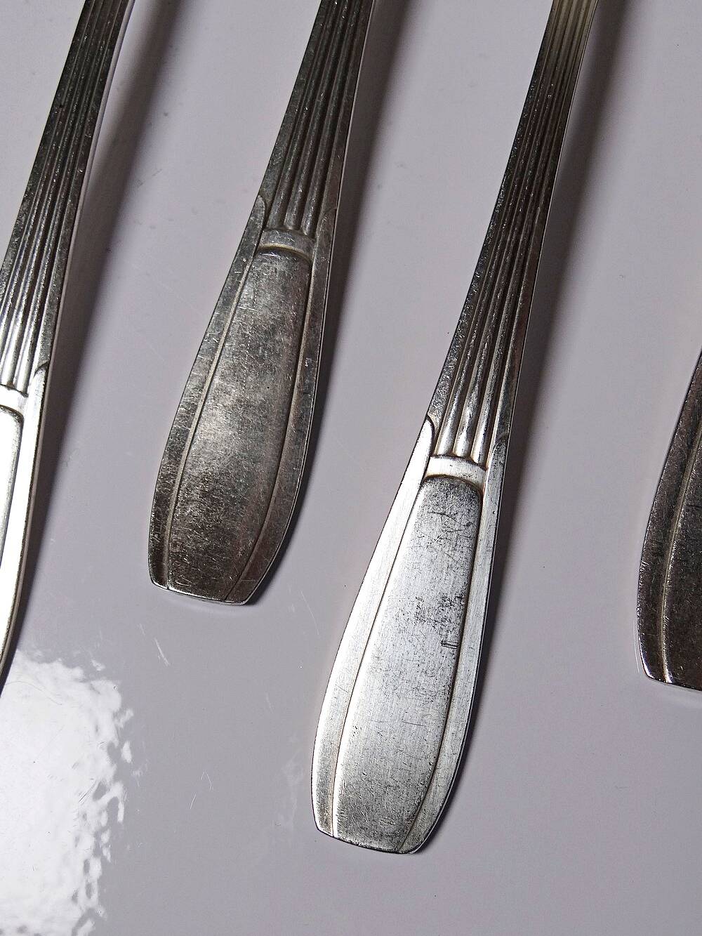 6 vintage/antique silver-plated trident forks, art deco style, SFAM