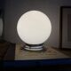 Ceiling light or wall light with white opal glass globe, 20 cm, aluminium rose.