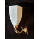 Golden brass wall light with glass tulip - dolphin pattern bathroom lamp