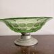 Art Deco Green Moulded Glass Coupe Centre Table with Metal Space Age Base
