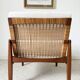 Paire de fauteuils 519 Hans Olsen teck et rotin
