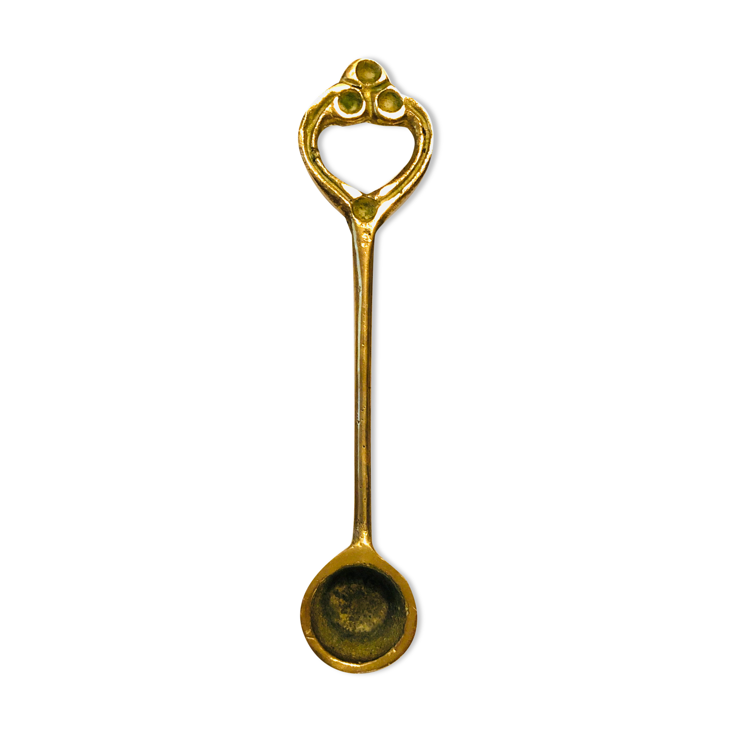 Antique candle extinguisher in golden brass