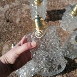 Set of 5 vintage molded glass globe suspensions
