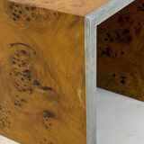 Set of three Tommaso Barbi mid-century modern burl wood nesting tables