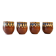 Set of 4 Bulgarian ceramic Troyan mugs from the 1970s, vintage glazed stoneware.