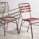 Antique red and white patio chairs (circa 1920). Set of 4 pieces