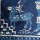 1900s Chinese PaoTao wool rug with deer, blue & ivory, 67 × 131 cm - 1C1306