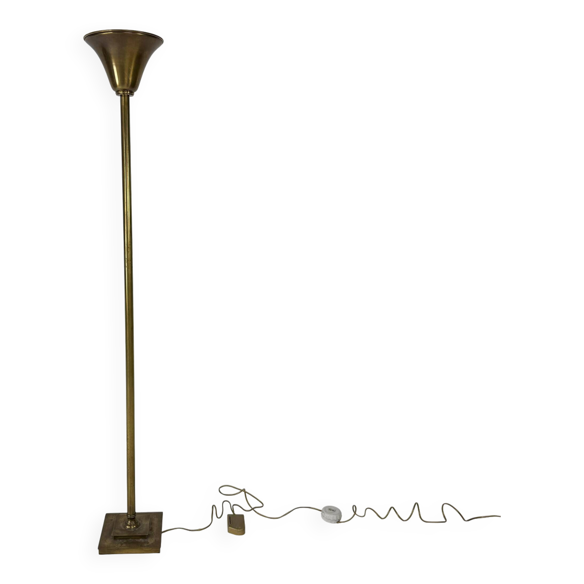 Vintage French Floor Lamp in Brass, 1960s