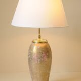 Antique Limoges porcelain table lamp, gold color, astrological sign decor