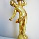 Candelabra, 6-pointed candlestick, marble, bronze, putti decoration, putto