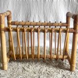 Rattan magazine rack - 60s/70s