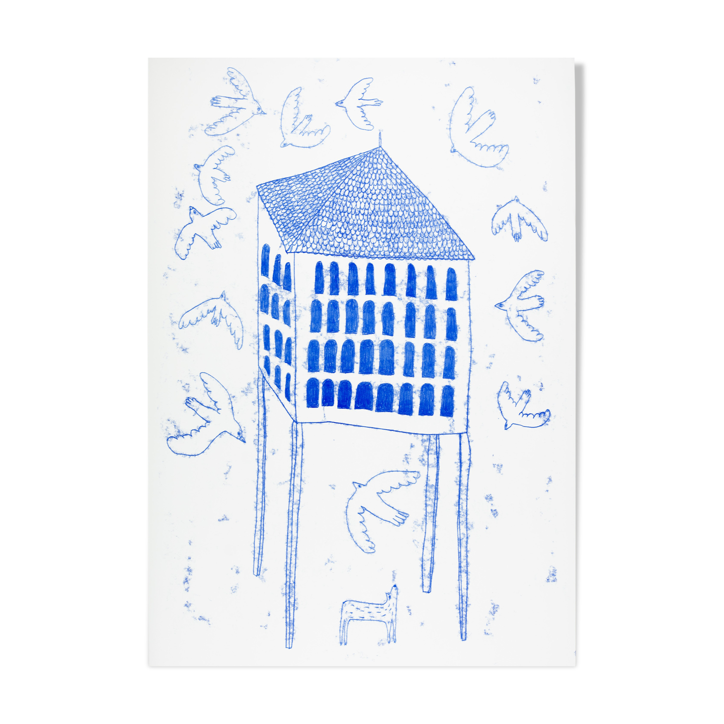 The dovecote, monotype, 70 x 100 cm