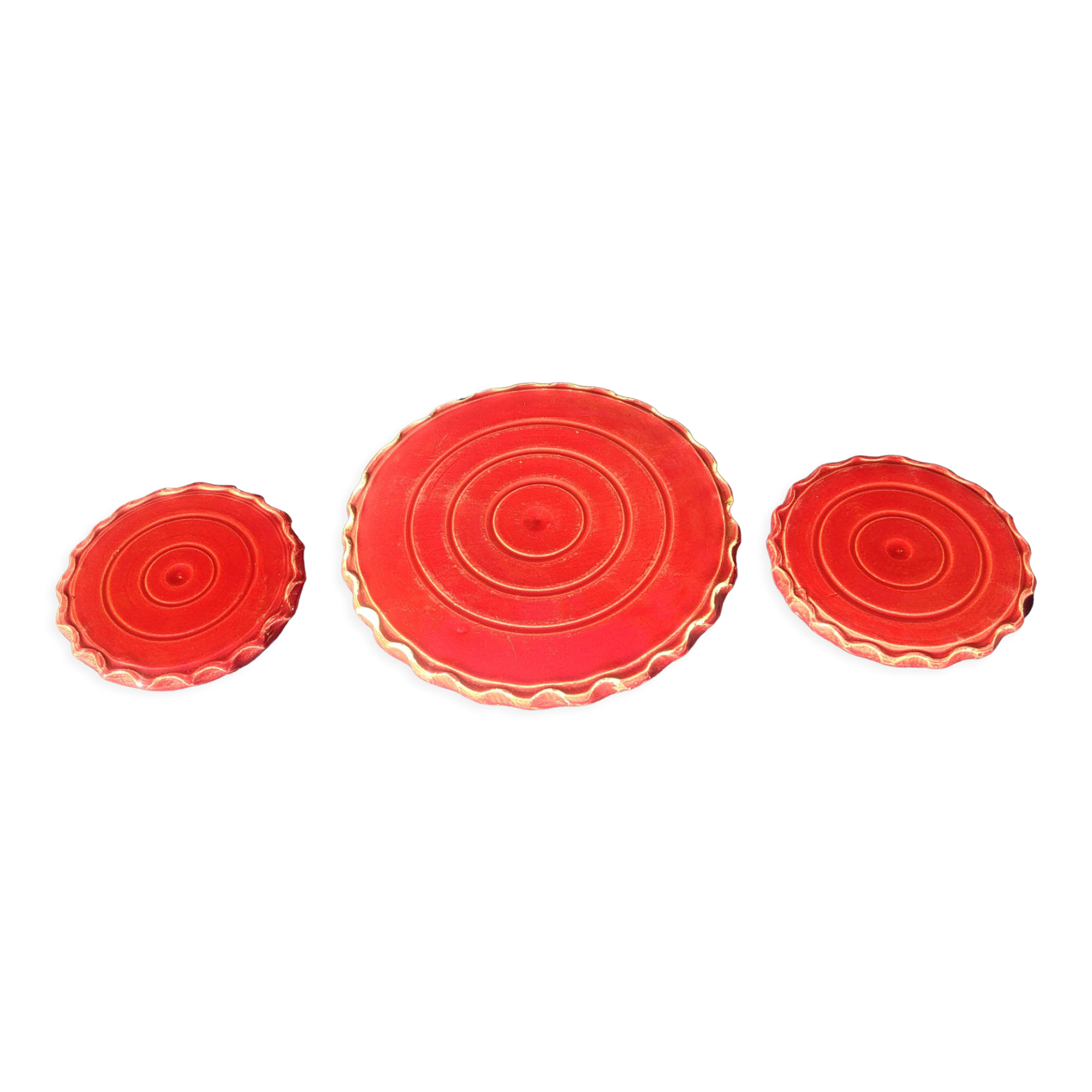 Set of trivets and two coasters Vallauris Grandjean-Jourdan 50-60s