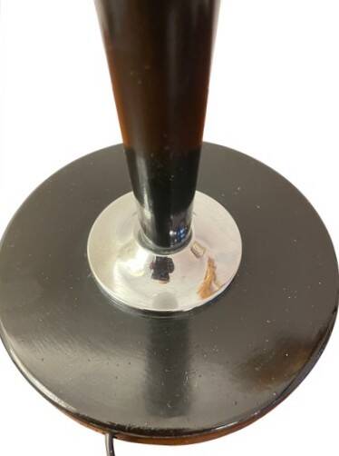 Art Deco lamp "Mazda" wood and glass