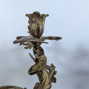 Pair of Candle Holders or Candelabra in Gilded Bronze