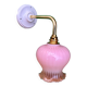 Vintage pink and clear glass elbow wall light.
