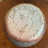 Ancien vase grès gris signé deco années 70 vintage