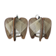Pair of Scandinavian wire and wood 60s 70s suspensions