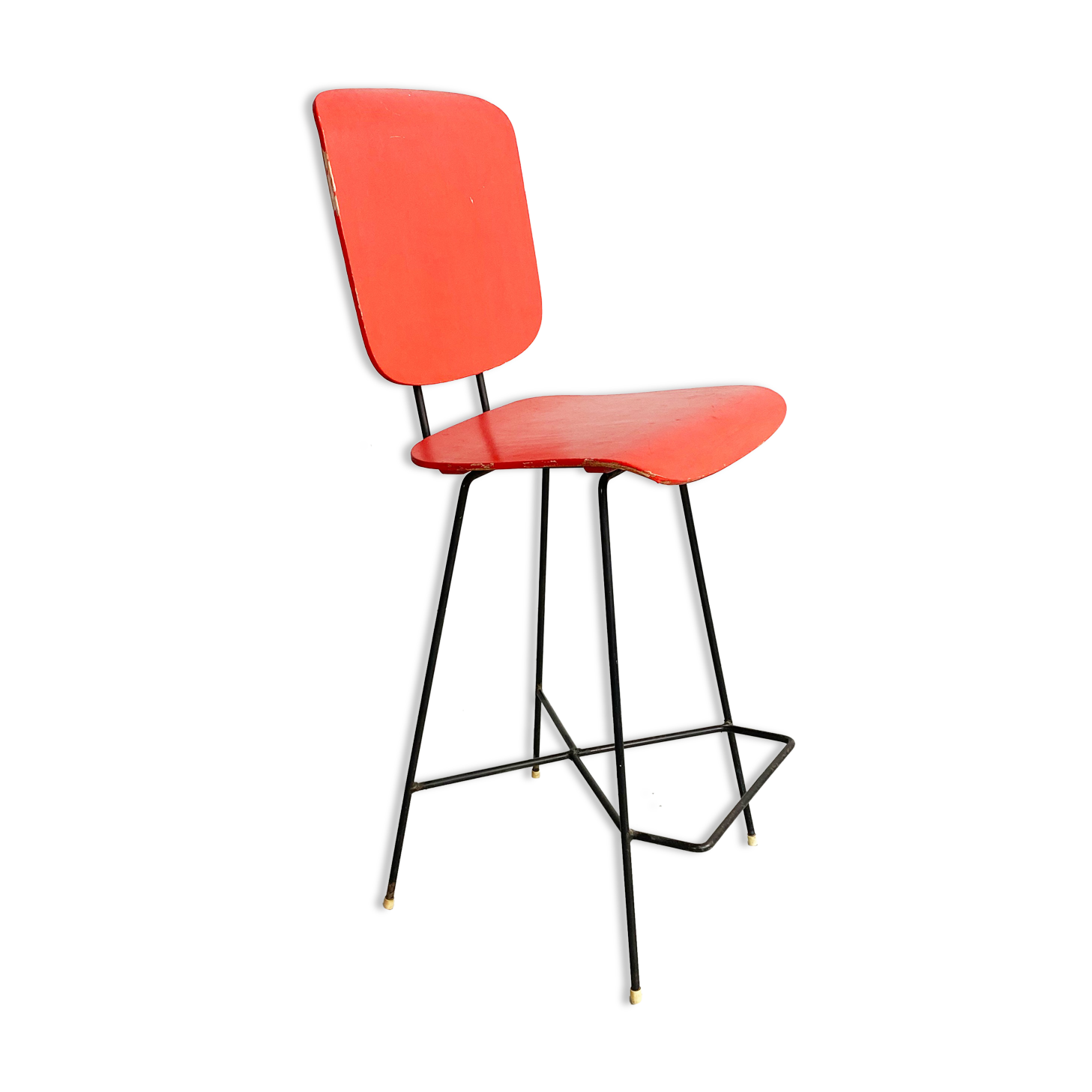 Dutch plywood bar stool by P.J Van Der Klugt for Everest, 1957