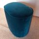 Velvet pouf, duck blue