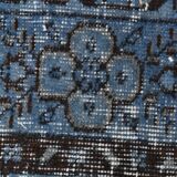 3x7 Navy Blue Vintage Runner Rug, 78x218Cm