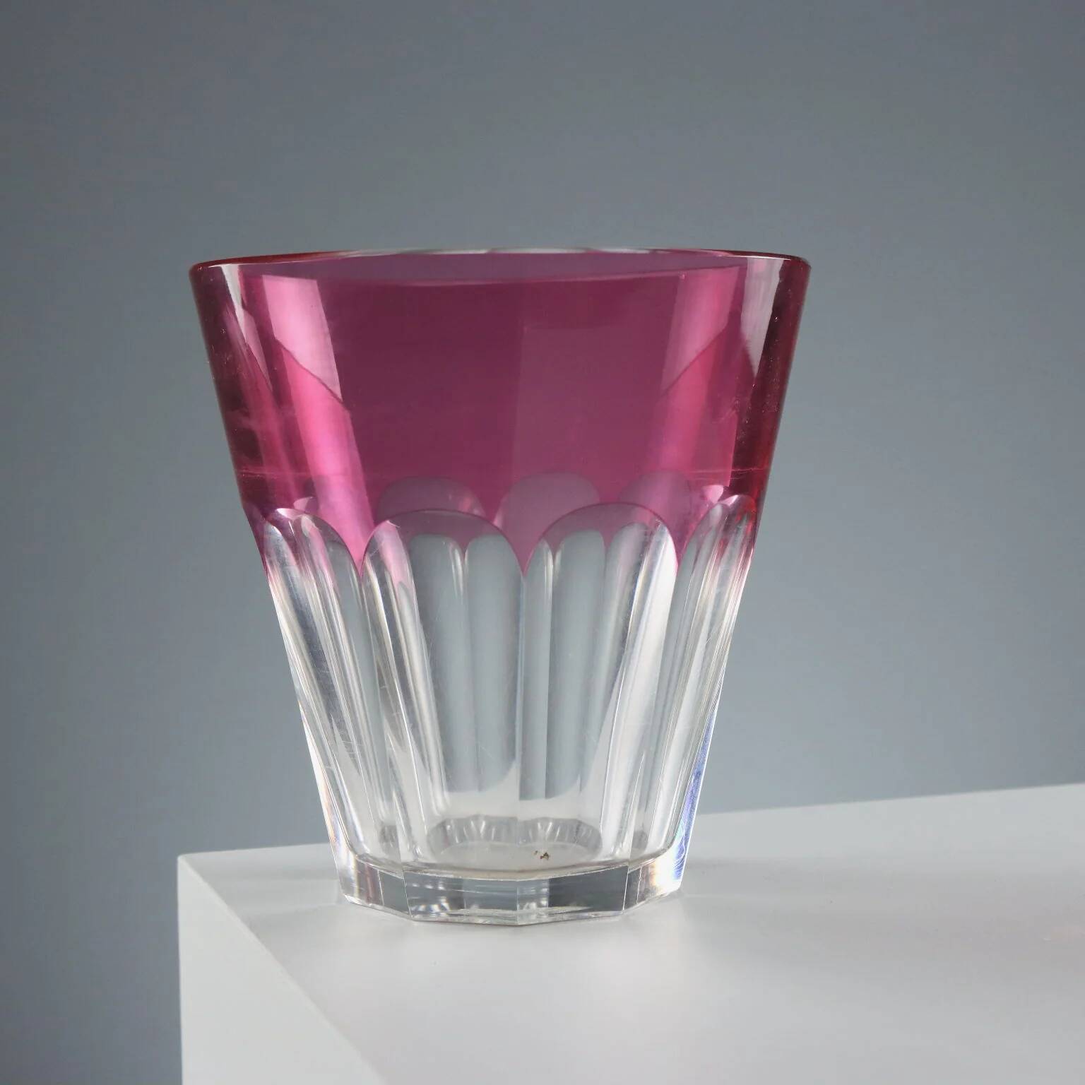 Vintage crystal vase Val Saint Lambert, manufacture, 20th century