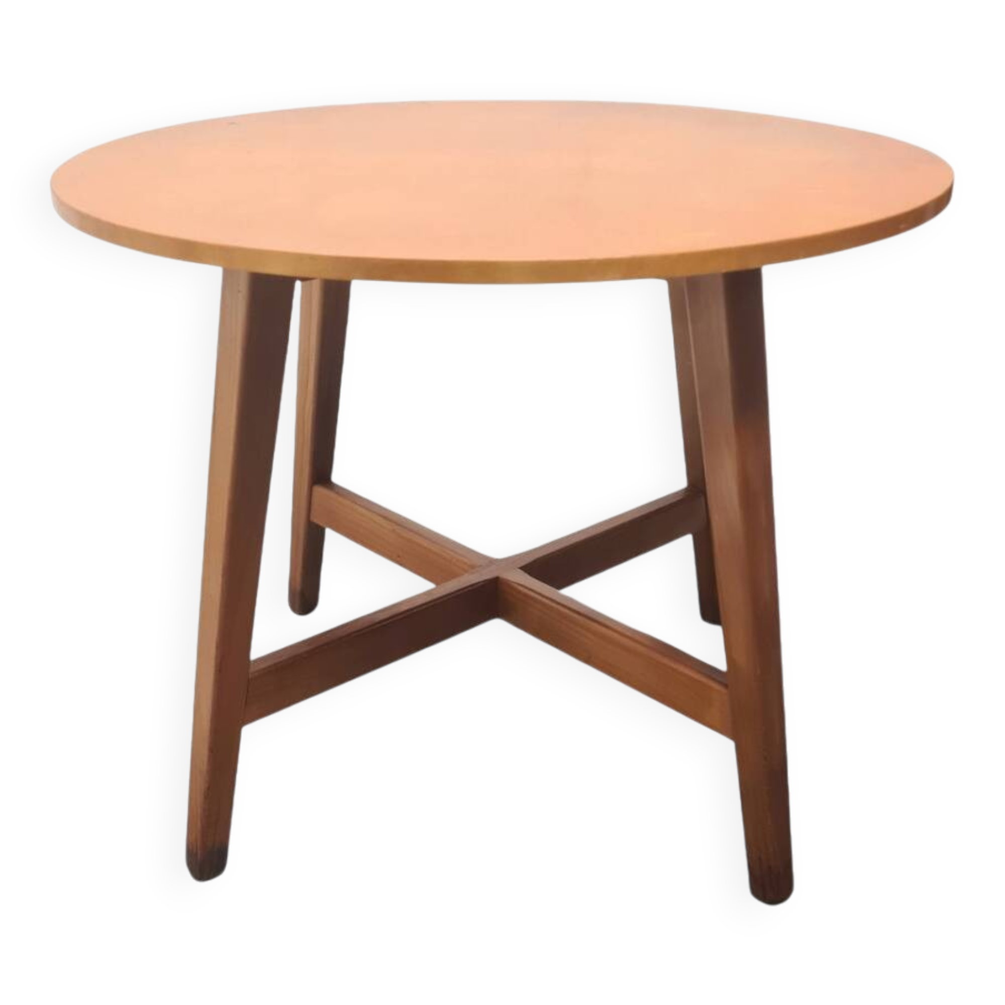 Vintage Round wooden Coffee Table, 1950s