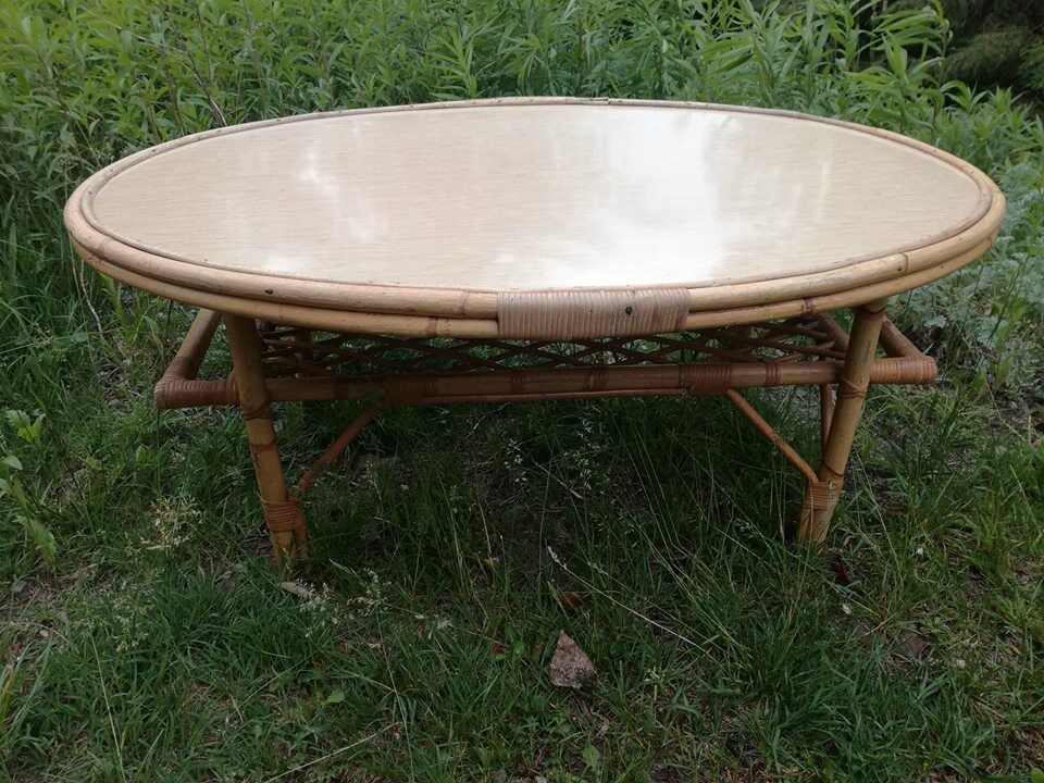 Bamboo and formica coffee table