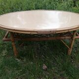 Bamboo and formica coffee table