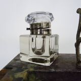 Inkwell nineteenth in marble and glass bottle